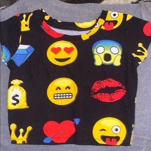 emoji crop top front and back